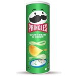 چیپس پرینگلز PRINGLES با طعم sour cream onion وزن 165 گرم