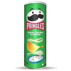 چیپس پرینگلز PRINGLES با طعم sour cream onion وزن 165 گرم